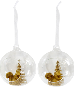 3161 GLASS SPHERE EICHHÖRNCHEN S/6